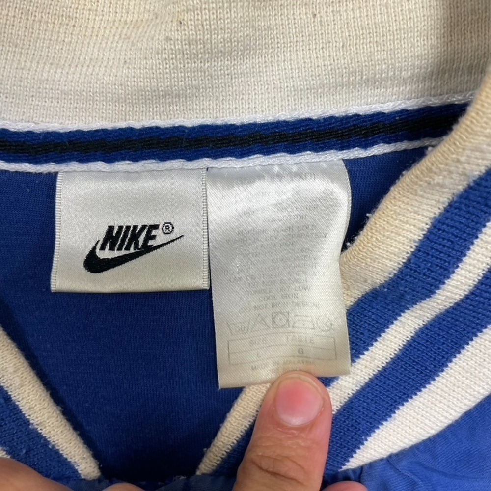 Vintage NIKE SUPREME court windbreaker Jacket Mens Large Blue 1990s Silver tag - Picture 8 of 12